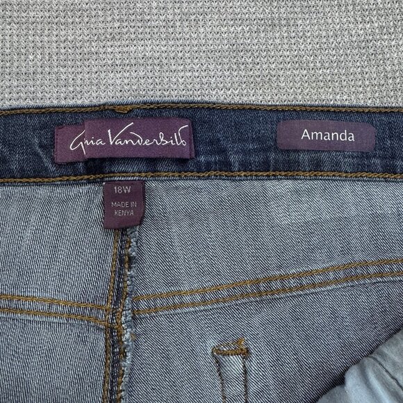 Gloria Vanderbilt Womens Size 18W Blue Denim Amanda Jeans Straight Leg 5 Pockets - Picture 7 of 14